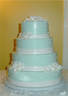 4 tier Tiffany blue cake