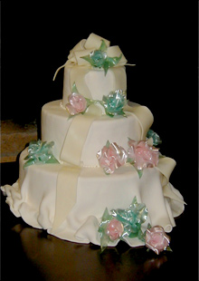 pastel bow cake