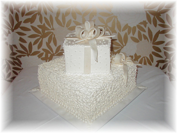 two layer white square cake